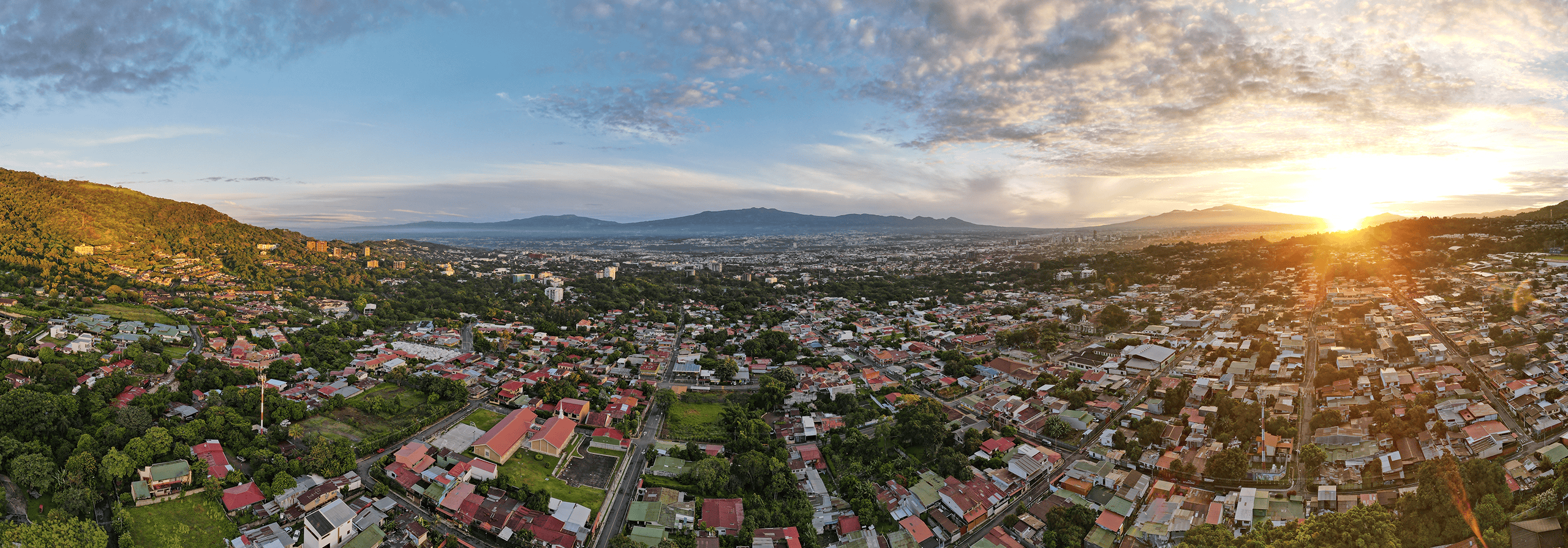 Sunrise over the City of Escazu and San Jose, Costa Rica